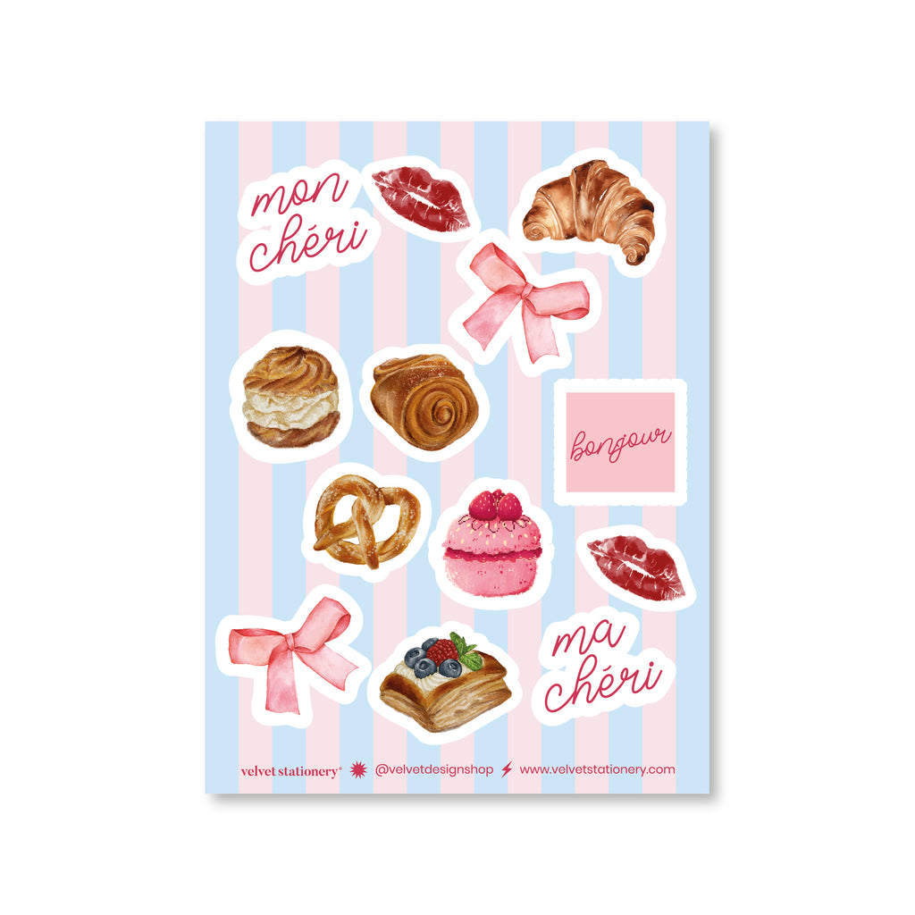 French Sticker Sheet STICKER SHEET | FRENCH PASTRIES– Velvet Design Shop